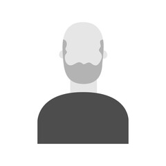 Vector flat illustration in grayscale. Icons of man and woman. Avatar, user profile, person icon, profile picture. Suitable for social media profiles, icons, screensavers and as a template.