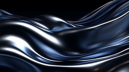 Abstract metallic fabric folds, dark background. Possible stock photo use