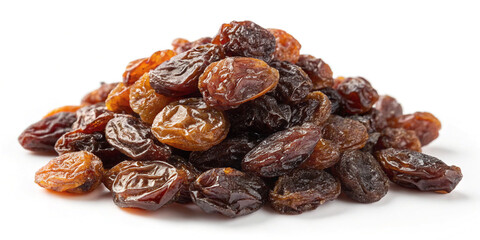 Obraz premium Nature's Sweetness: A Heap of Raisins on White Background