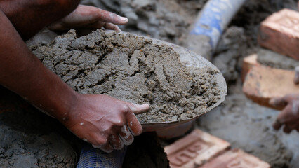 Image of poor man who works daily but have income below poverty line or concept of 100 Days of in...