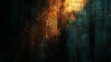 Rusted metal wall texture, illuminated