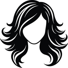 woman hair silhouettes vector illustration