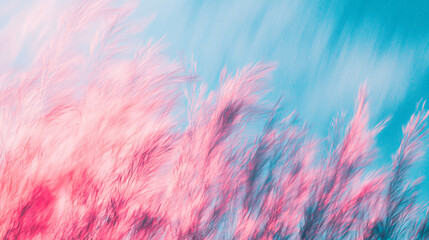 Abstract blurred background of pink blue flowers plants, silk smoke shape beauty fashionable illustration