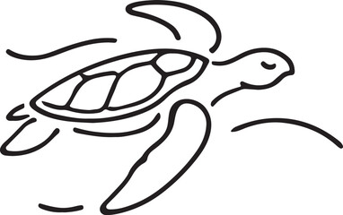 Graceful turtle swimming silhouette vector design, ideal for marine, wildlife, and nature-themed projects. Clean, scalable, and editable EPS file for versatile use.