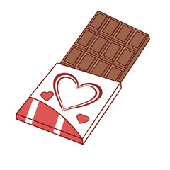 Heart-shaped valentines day decoration chocolate bar 3d rendering icon sign silhouette vector illustration isolatedon transparent background 