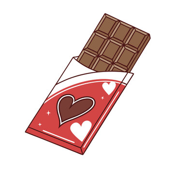 chocolate bar red wrapper heart design clip art preview