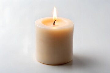 Candle on white background
