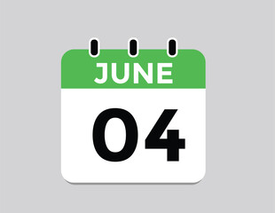 June 4 daily calendar icon 
