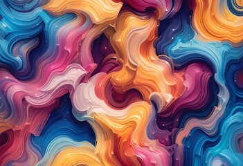 Fototapeta premium Abstract Swirling Colorful Paint Texture Design