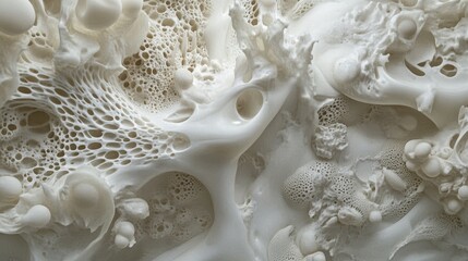 Abstract White Organic Texture with Intricate Patterns