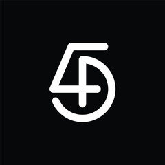 initial letter 45 54 logo icon vector