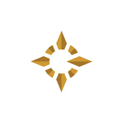 initial letter C with compass logo design