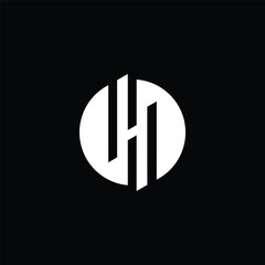 initial letter H in circle logo design