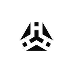 Initial letter HHH in negative space