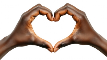 Realistic hands forming a heart shape symbolizing gratitude and care for Employee Appreciation Day, isolated on white, PNG file, transparent background