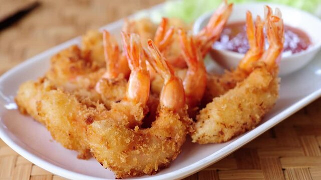 Fried shrimp on a plate