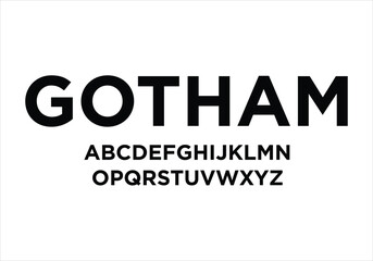 Gotham font for logo and headline. Isolated vector typeset modern