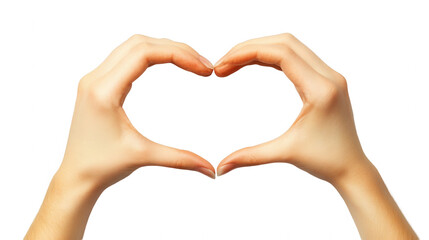 Obraz premium Realistic hands forming a heart shape symbolizing gratitude and care for Employee Appreciation Day, isolated on white, PNG file, transparent background