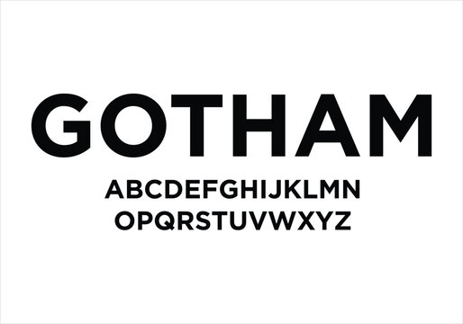 Gotham font for logo and headline. Isolated vector typeset modern