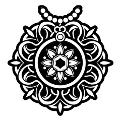 A glyph style icon of a flower locket
