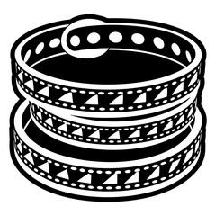 A glyph style icon of leather bracelets