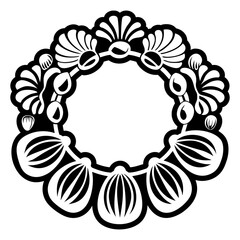 A glyph style icon of a shell anklet