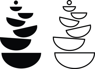 Abstract mid century modern geometric poster icon set. Bauhaus style, minimal hipster design flat line collection isolated on transparent background. Contemporary for wall decorations artwork.