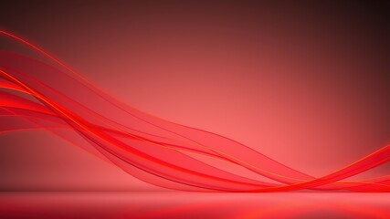 Abstract Wavy Lines - Red Orange Gray Background - AI Art