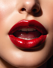 Obraz premium Cherry Red Lips