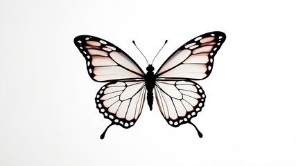 Obraz premium Elegant Butterfly Silhouette, Abstract Art, White Background, High Definition