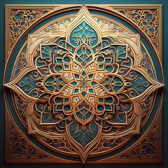 Mosque dome with an ornamental border featuring calligraphic flourishes.