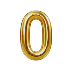Gold number on isolated background.