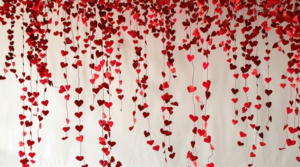 Obraz premium Valentine's Day backdrop with red hearts 