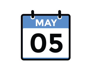 June 5 daily calendar icon - White Background
