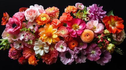 Colorful flower bouquet, 16:9