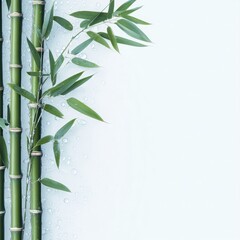 Naklejka premium bamboo, close up, copy and text space, neutral background, 5:7