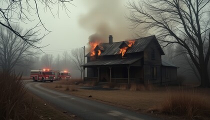 Smoldering burnt logs scattered on ash-covered ground