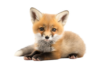 Obraz premium Fox Kit Isolated on transparent Background for Creative Projects