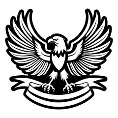 A filled style icon of eagle soaring tattoo