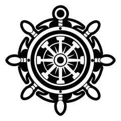 A solid style icon of helm tattoo