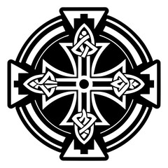 A filled style icon of holy cross tattoo