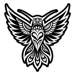 A filled style icon of hummingbird tattoo