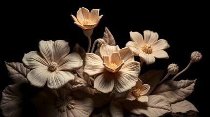 Fototapeta premium Vibrant field of orange, red, and blue flowers in full bloom.