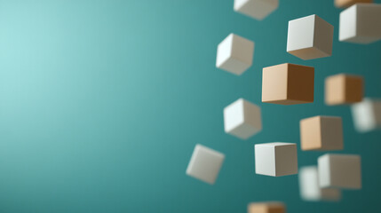 Floating cubes create a modern artistic display in design