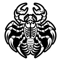 A filled style icon of scorpion tattoo
