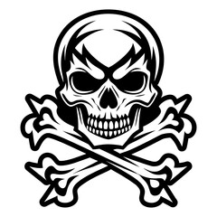A solid style icon of skull tattoo