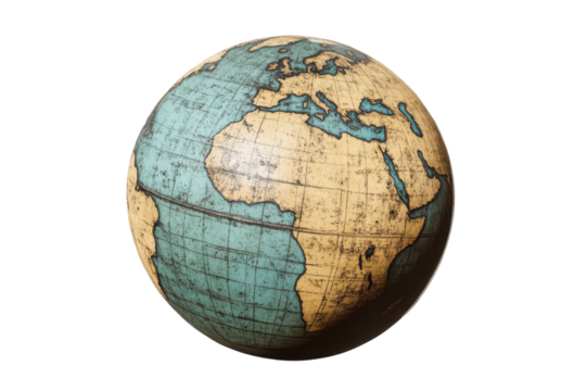 Elegant Globe Isolated on a Transparent Background for Designs