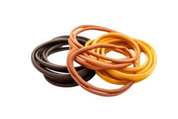 Colorful hair ties isolated on a transparent background for styling