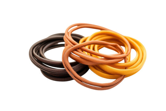 Colorful hair ties isolated on a transparent background for styling