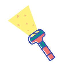Colorful icon of flashlight